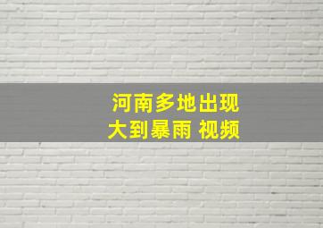 河南多地出现大到暴雨 视频